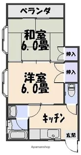 コーポ鈴蘭【4階】の間取り