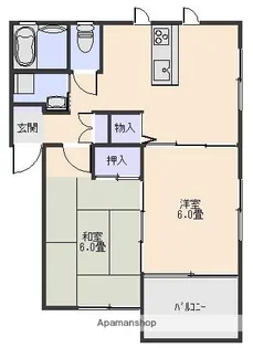 萩原コーポ【1階】の間取り