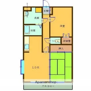江月庵ハイツ奥【202号室】の間取り