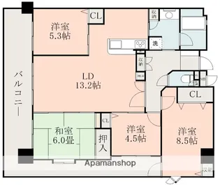 シティコア西鹿児島【7階】の間取り
