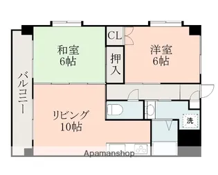 デュークコート二官橋【6階】の間取り