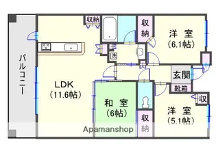 ジェネラス中央町【10階】の間取り