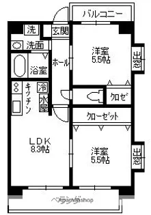 サンモール・タカラ【202号室】の間取り