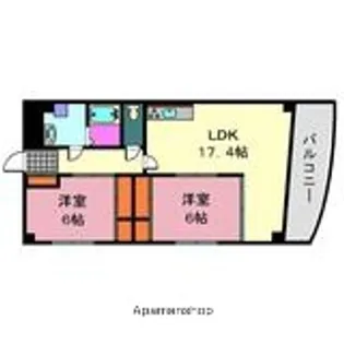 グレイスドミールはやま【402号室】の間取り