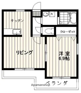 オークマンション下伊敷【203号室】の間取り