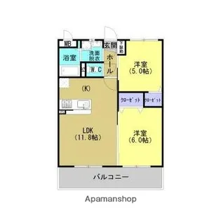 グレース皇徳寺【203号室】の間取り