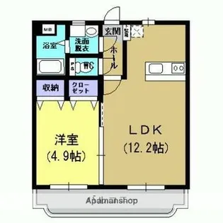 ル・ゾォ平川【102号室】の間取り