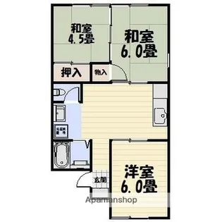 コーポラス本村【202号室】の間取り