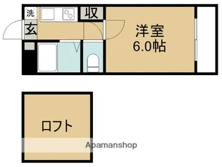 アップルハウス田上【203号室】の間取り