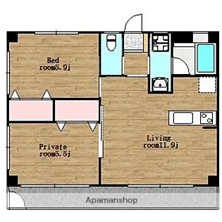 クレインA【102号室】の間取り