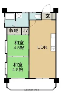 ハイツオハイオ【201号室】の間取り
