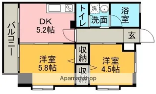 さくらヒルズ新屋敷壱番館【501号室】の間取り