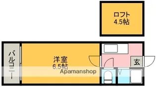 アップルハウス紫原Ⅰ【107号室】の間取り