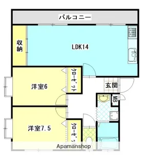 エステート重畠B【203号室】の間取り