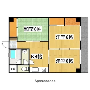 若原ハイツ【4階】の間取り