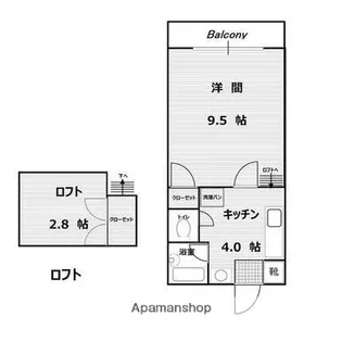 カーサ桜ヶ丘【203号室】の間取り