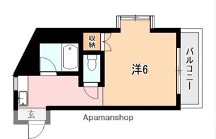 パルム鴨池【406号室】の間取り