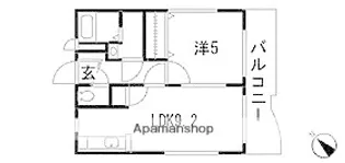 ジャルダンフリューリードーソン【105号室】の間取り