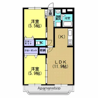 フィールドガーデン【303号室】の間取り