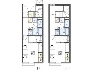 レオパレスるんた【201号室】の間取り
