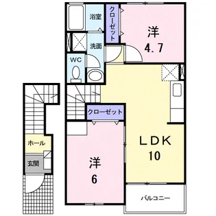 グリーンヒルⅠ・B【2階】の間取り