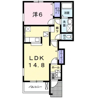 ゆう&ふじA【1階】の間取り