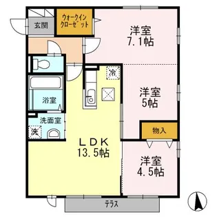 セジュールプルミエ A棟【2階】の間取り
