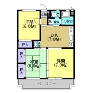 山下ハイツ【2階】の間取り