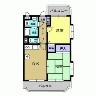 サンライズ吉野B棟【101号室】の間取り