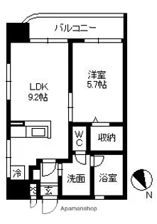 さくらヒルズ樋之口参番館【6階】の間取り