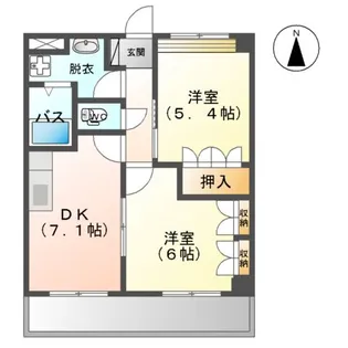 グランディール・みやざき【202号室】の間取り
