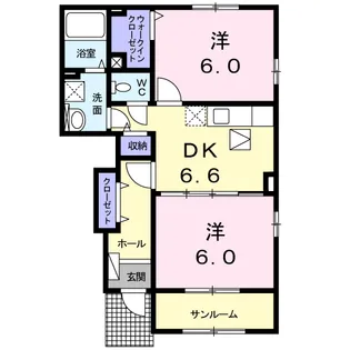 ベル フルール GⅡ【1階】の間取り
