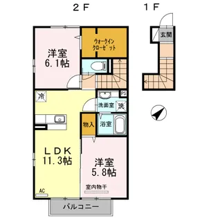 プロヌーブK【2階】の間取り