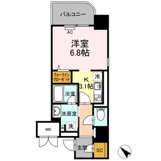 D’ FOREST 甲南【3階】の間取り