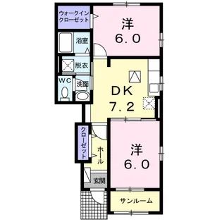 フィオーレ ルーナ ヴェント【1階】の間取り
