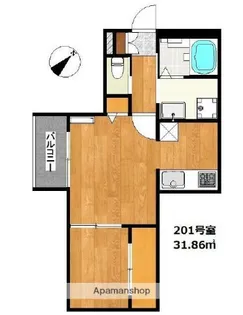 SMILEAX紫原【201号室】の間取り