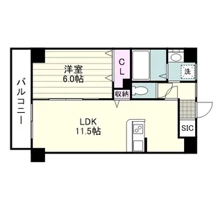 プラティーク西田本通り【0402号室】の間取り