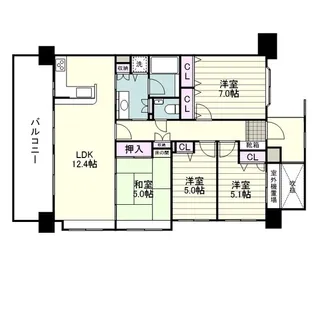 JGMロイヤルガーデン騎射場【0403号室】の間取り