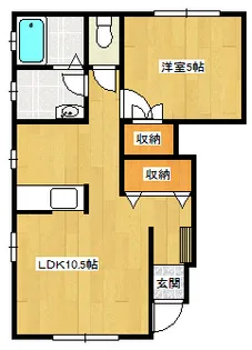 ベルリード草牟田【102号室】の間取り