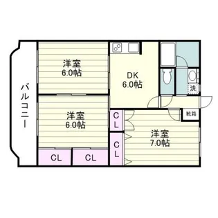 2LDKの間取り画像