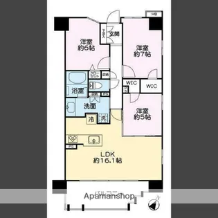 レーベン加治屋町ミッドコア【1002号室】の間取り