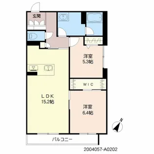 ブルームステージ紫原【202号室】の間取り