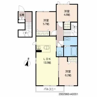 シャーメゾン慈眼寺【2階】の間取り