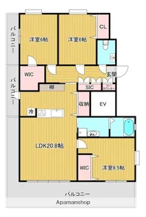 GRACE COURT荒田【401号室】の間取り