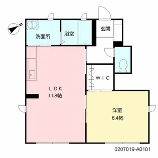 ディアス梶原【101号室】の間取り