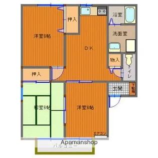 セジュールコスモ B棟【201号室】の間取り