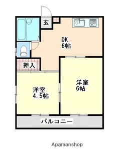 トパーズ東谷山【3階】の間取り