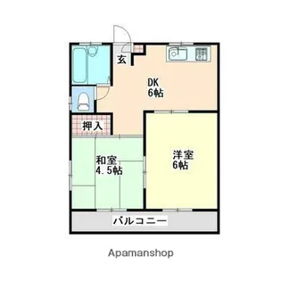 トパーズ東谷山【1階】の間取り