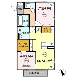 クレシアコート A棟【1階】の間取り