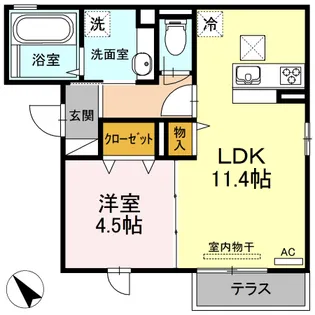 サンヒルズ【102号室】の間取り